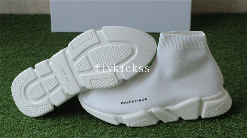 Update Version Balenciaga Speed Trainer Sock Race Runners All White